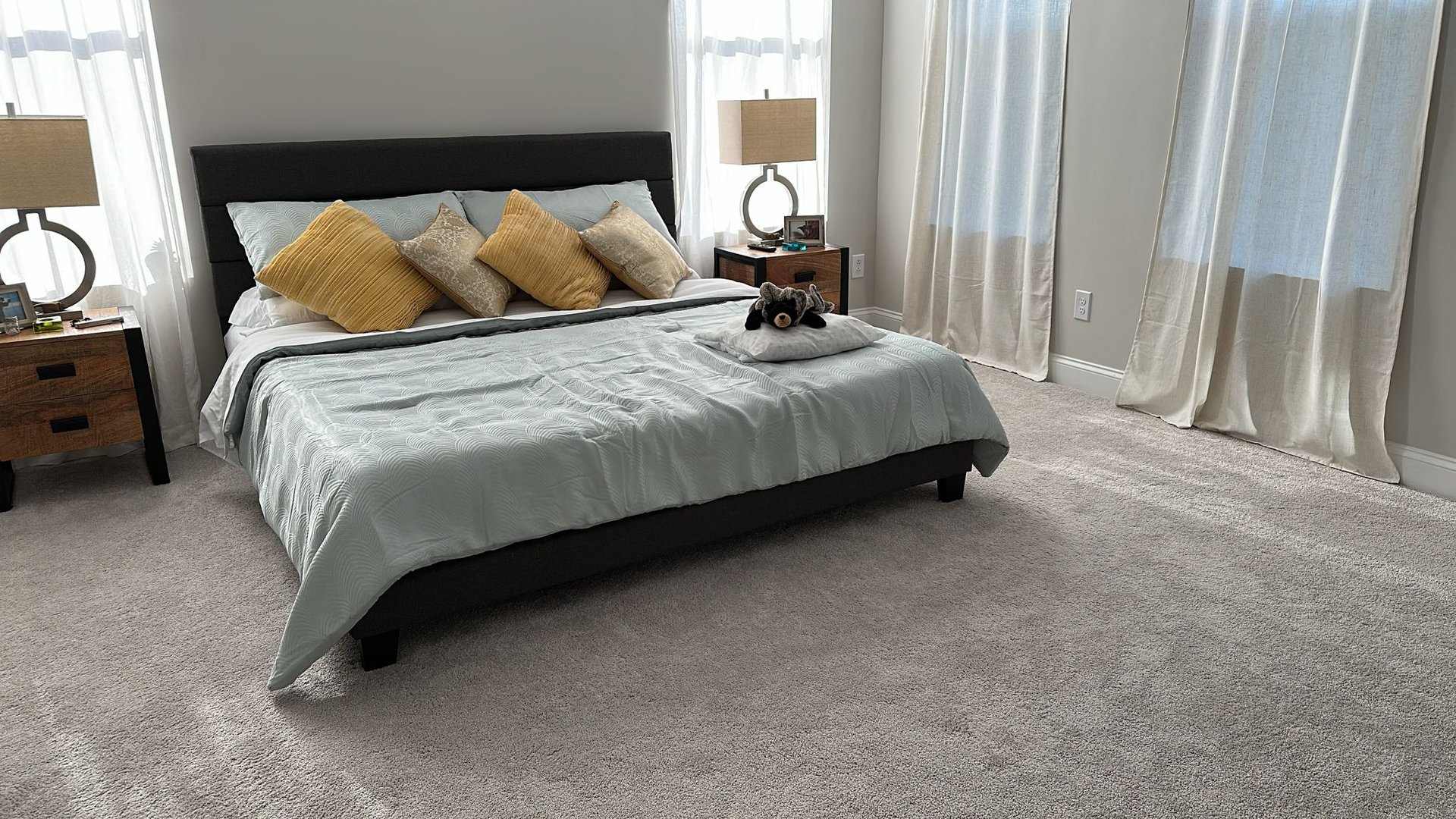 Fresh bedroom prepared after cleaning